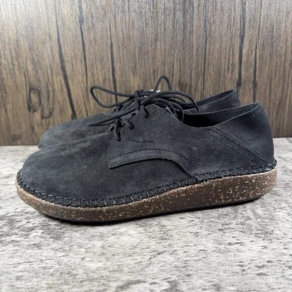 Birkenstock Gary Black Suede Leather Lace-Up Derby Shoes Women's Size 36 US 5 - Picture 4 of 9